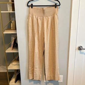 NWT Isabel Maternity by Ingrid & Isabel Tan Wide Leg Pants